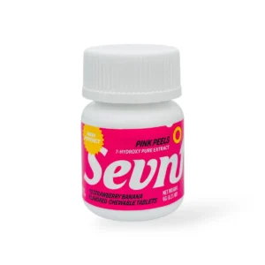 SEVN Pink Peels 35mg 7-OH Strawberry Banana chewable tablets