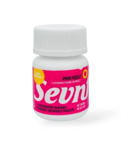SEVN Pink Peels 35mg 7-OH Strawberry Banana chewable tablets