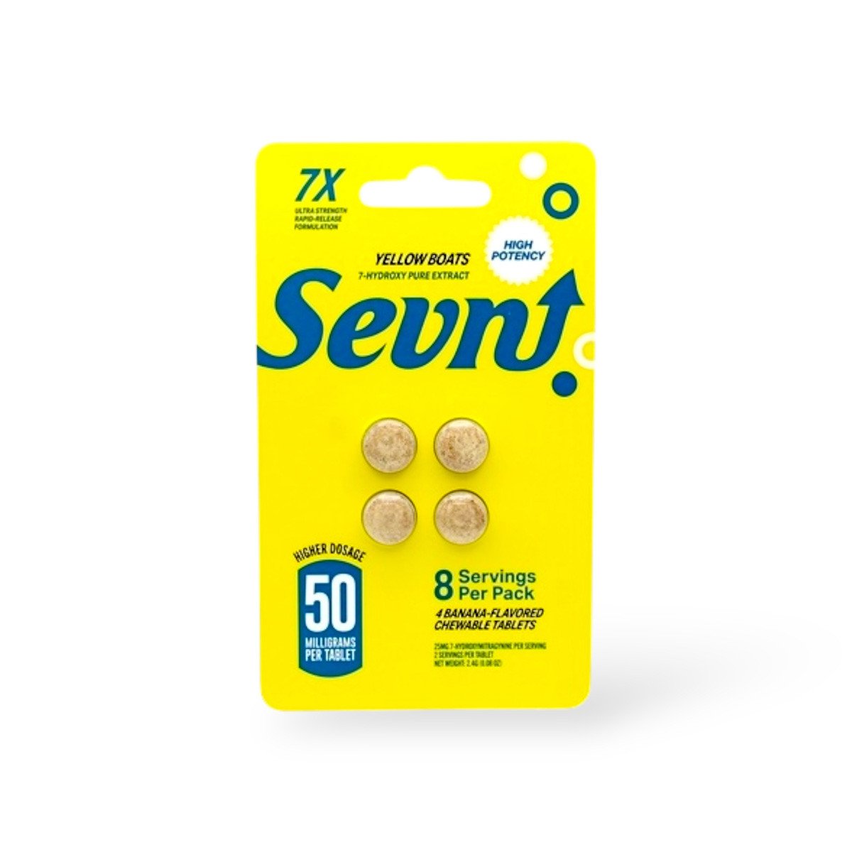 SEVN Yellow Boats Banana 50mg 7-Hydroxy tablets