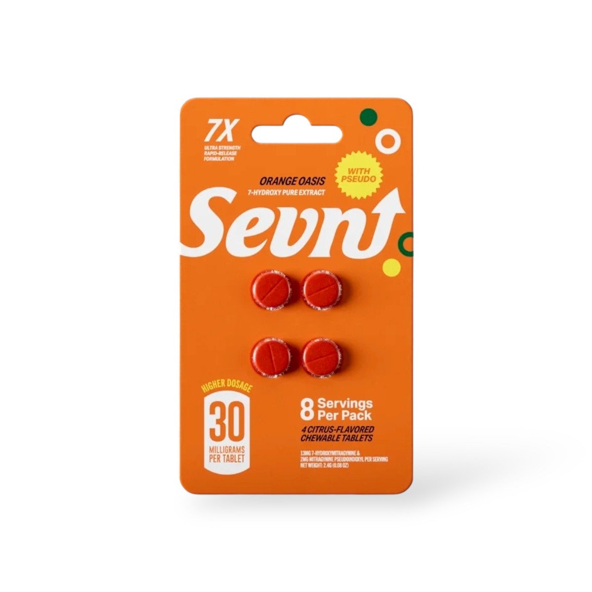 SEVN Orange Oasis 30mg 7-Hydroxy With Pseudo tablets